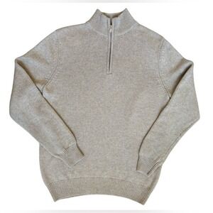 NAADAM - Men's‎ Wool Blend 1/4 Zip Pull over Sweater - Size X-Large - Tan/ Khaki